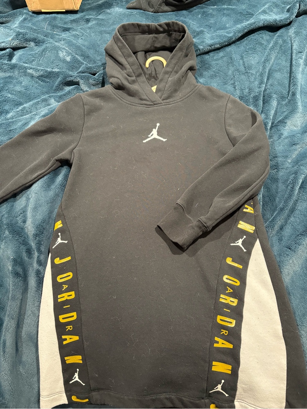 Jordan Black Hoodie Dress with Golf Logo Stripes